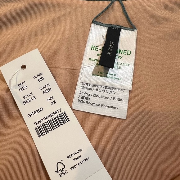 J.Crew Ribbed Cross Front Cheeky Bikini Swim Bottom Women's 3X Green BE812 New - Picture 6 of 9